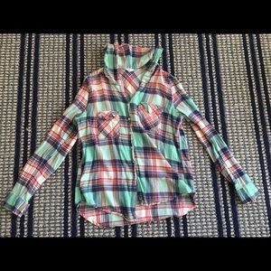 Hooded light weight flannel